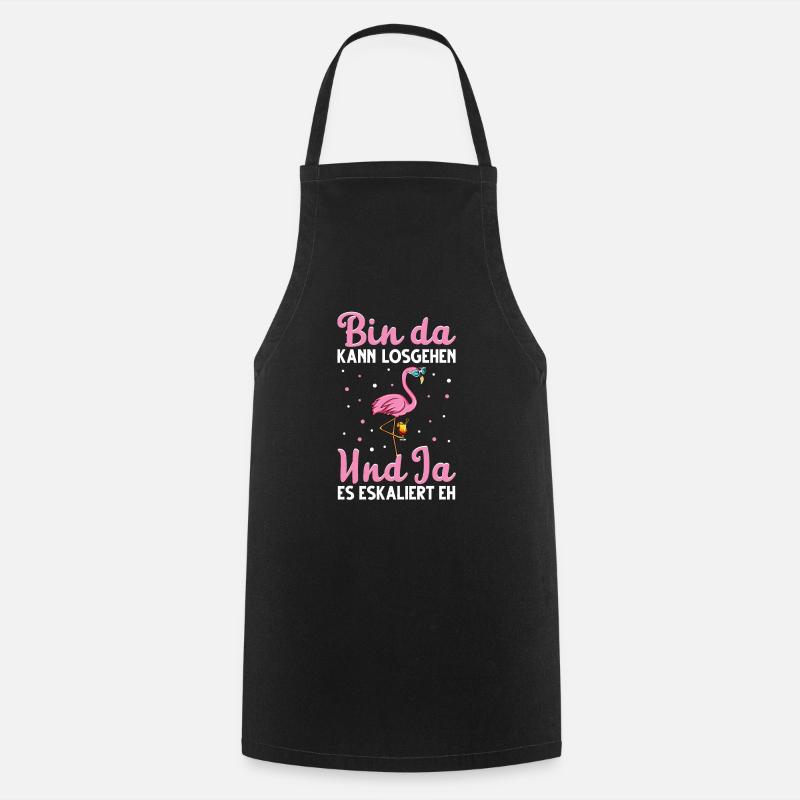 Flamingo JGA - Kochschürze - Schwarz