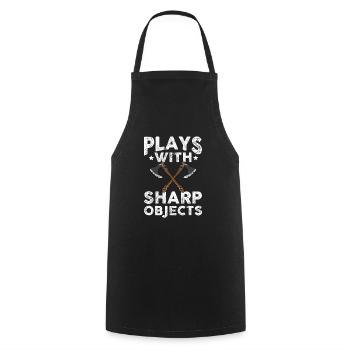Lancer une hache - Tablier de cuisine - noir - Devant - AI Model Male 185 dark (185cm)