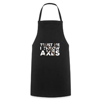 Lancer une hache - Tablier de cuisine - noir - Devant - AI Model Male 185 dark (185cm)