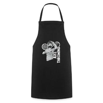 Lancer une hache - Tablier de cuisine - noir - Devant - AI Model Male 185 dark (185cm)