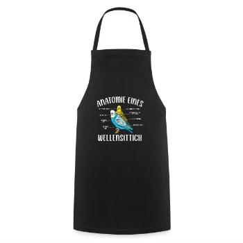 Wellensittich Vogel - Kochschürze - Schwarz - Vorne - AI Model Male 185 dark (185cm)