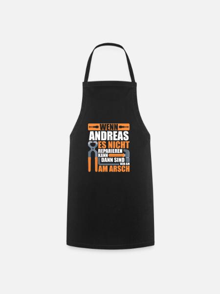 Vorname Andreas Name Geburtstag Geschenk - Kochschürze - Schwarz