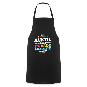 Proud Auntie of a 1st Grade Class of 2023 - Cooking Apron - black - Front - AI Model Male 185 dark (185cm)
