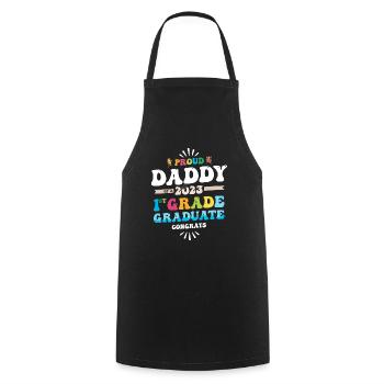 Proud Daddy of a 1st Grade Class of 2023 - Cooking Apron - black - Front - AI Model Male 185 dark (185cm)