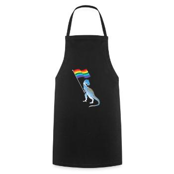 Dinosaurier Gay Pride Flag LBGTQ Homosexuell Lesben TRex - Kochschürze - Schwarz - Vorne - AI Model Male 185 dark (185cm)