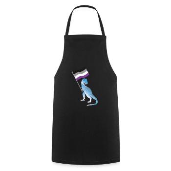 Asexuelle Flagge Dinosaurier LGBTQIA Stolz LGBT - Kochschürze - Schwarz - Vorne - AI Model Male 185 dark (185cm)
