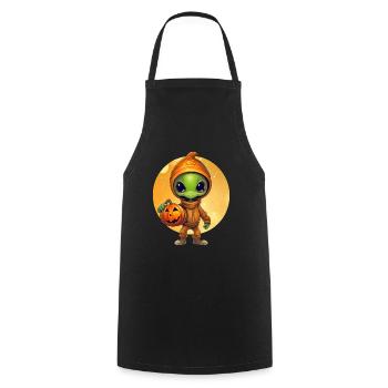 Alien & Pumpkin: Halloween Sunset - Cooking Apron - black - Front - AI Model Male 185 dark (185cm)
