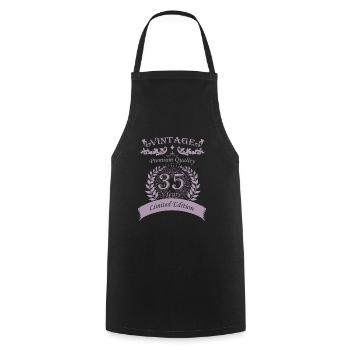 Vintage 35th Birthday Vintage - Cooking Apron - black - Front - AI Model Male 185 dark (185cm)