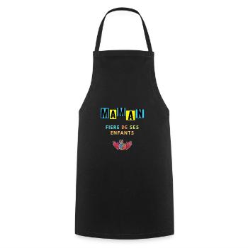 Mum proud of her children - Cooking Apron - black - Front - AI Model Male 185 dark (185cm)