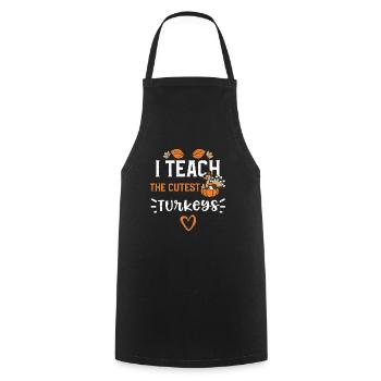 J’enseigne les dindes les plus mignonnes - Tablier de cuisine - noir - Devant - AI Model Male 185 dark (185cm)