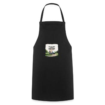 Golf - Juste ici pour la voiturette de golf - Tablier de cuisine - noir - Devant - AI Model Male 185 dark (185cm)