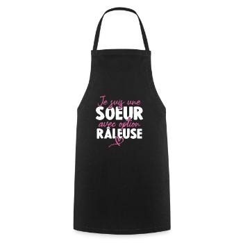 Je suis une soeur avec option Râleuse - Tablier de cuisine - noir - Devant - AI Model Male 185 dark (185cm)