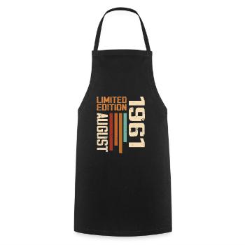 August 1961 Birthday Gift August 1961 August - Cooking Apron - black - Front - AI Model Male 185 dark (185cm)
