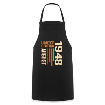 August 1948 Birthday Gift August 1948 August - Cooking Apron - black - Front - AI Model Male 185 dark (185cm)