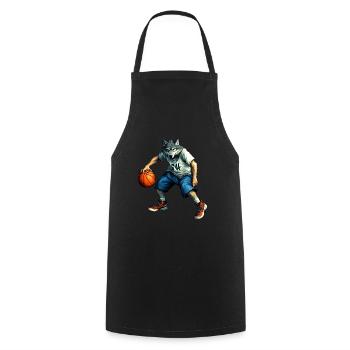 Joueur de basket-ball Wolf - Tablier de cuisine - noir - Devant - AI Model Male 185 dark (185cm)