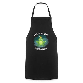 Lustiger Spruch Klüger Frosch - Kochschürze - Schwarz - Vorne - AI Model Male 185 dark (185cm)