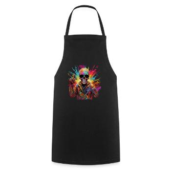 Cooler Skull Totenkopf für deinen coolen Look - Kochschürze - Schwarz - Vorne - AI Model Male 185 dark (185cm)