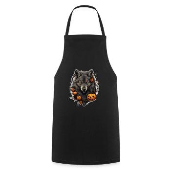 Halloween Wolf with Pumpkin - Cooking Apron - black - Front - AI Model Male 185 dark (185cm)
