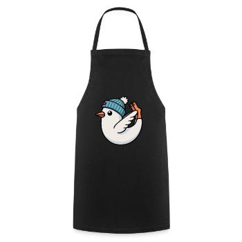 North Sea Comic Seagull Yoga Hat Bonnet Rouleau d’hiver - Tablier de cuisine - noir - Devant - AI Model Male 185 dark (185cm)