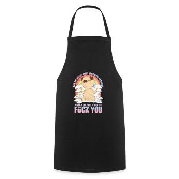 Pizza douce et amour de chien t-shirt - Tablier de cuisine - noir - Devant - AI Model Male 185 dark (185cm)