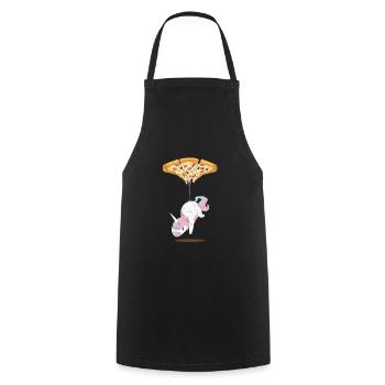 Unicorn Einhorn Pepperoni Pizza T-Shirt - Kochschürze - Schwarz - Vorne - AI Model Male 185 dark (185cm)