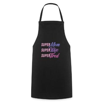 Super Mom T-Shirt Cadeau Maman - Tablier de cuisine - noir - Devant - AI Model Male 185 dark (185cm)