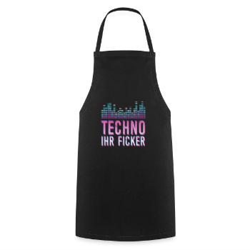 Techno Psytrance Ihr Ficker Geschenk - Kochschürze - Schwarz - Vorne - AI Model Male 185 dark (185cm)