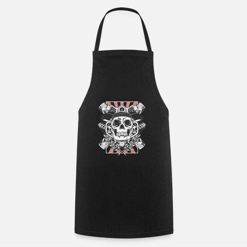 Biker Motrorradfahrer Skull skull - Cooking Apron - black