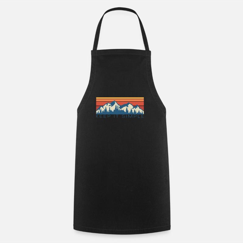 Vintage retro mountains - Cooking Apron - black