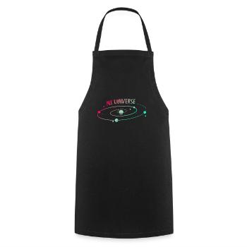 Universe Planet Rocket Stars - Cooking Apron - black - Front - AI Model Male 185 dark (185cm)