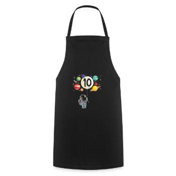 10e anniversaire Happy Birthday Enfant astronaute - Tablier de cuisine - noir - Devant - AI Model Male 185 dark (185cm)