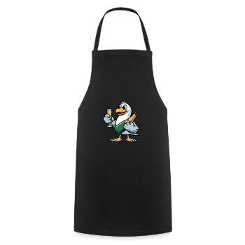 Mer du Nord Mouette Vin Mousseux Bouteille De Célébration Anniversaire - Tablier de cuisine - noir - Devant - AI Model Male 185 dark (185cm)