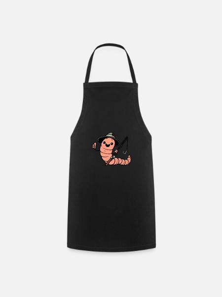 Chapeau de pêche au ver de pêcheur Crochet de ver de terre Fisherman - Tablier de cuisine - noir