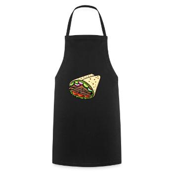 Döner Kebab Dürüm Yufka Sandwich Cuisine de rue allemande - Tablier de cuisine - noir - Devant - AI Model Male 185 dark (185cm)