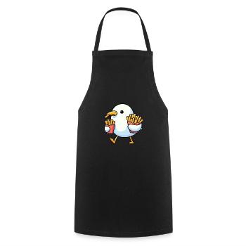 Diät Nordsee Möwe Pommes Frites Fries Fastfood - Kochschürze - Schwarz - Vorne - AI Model Male 185 dark (185cm)