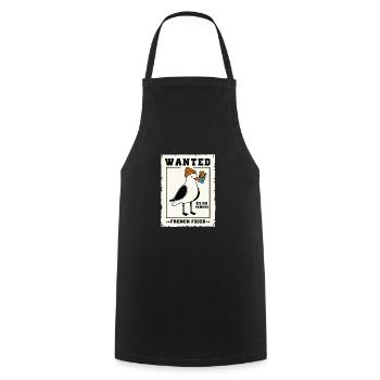 Wanted Fries Bandit Voleur Mouette sur Affiche - Tablier de cuisine - noir - Devant - AI Model Male 185 dark (185cm)