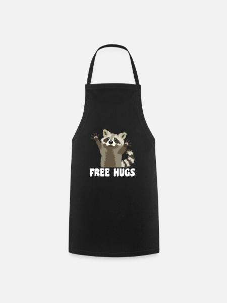 Free Hugs Waschbär Spruch - Kochschürze - Schwarz