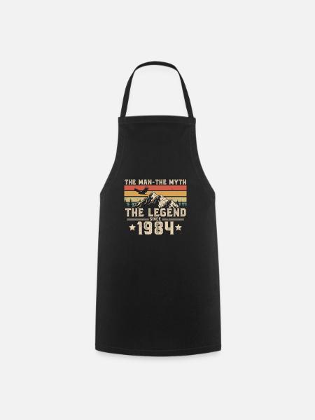 1984 Vintage né homme mythe légende - Tablier de cuisine - noir