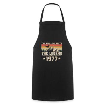 1977 Vintage né homme mythe légende - Tablier de cuisine - noir - Devant - AI Model Male 185 dark (185cm)