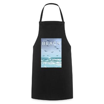 Beach - Kochschürze - Schwarz - Vorne - AI Model Male 185 dark (185cm)