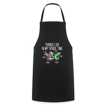Fishing Angler Fishing Things I Do In My Spare Time - Cooking Apron - black - Front - AI Model Male 185 dark (185cm)