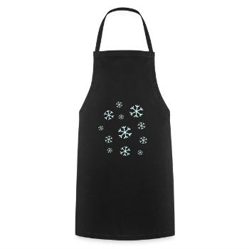 Snowflake Snow Snowflakes Christmas - Cooking Apron - black - Front - AI Model Male 185 dark (185cm)