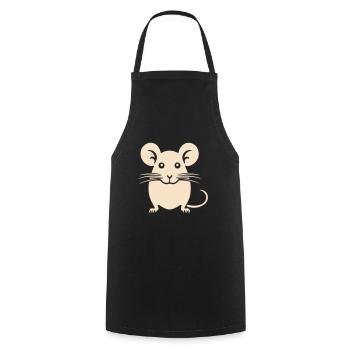 Illustration de souris joyeuse - Tablier de cuisine - noir - Devant - AI Model Male 185 dark (185cm)