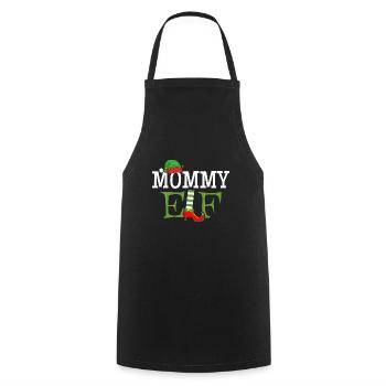 Mommy Elf - Schriftzug - Kochschürze - Schwarz - Vorne - AI Model Male 185 dark (185cm)
