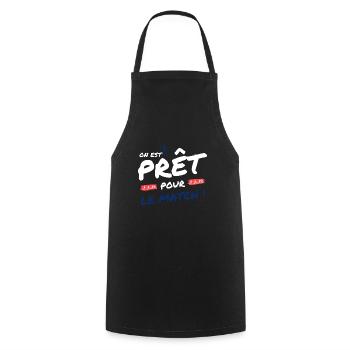 Football France - équipe de football de football - Tablier de cuisine - noir - Devant - AI Model Male 185 dark (185cm)