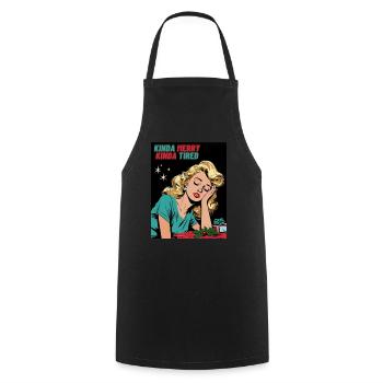 Merry and Tired Christmas - Cooking Apron - black - Front - AI Model Male 185 dark (185cm)