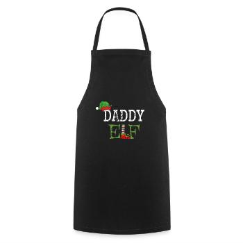 Daddy Elf - Papa der Weihnachts-Elf - Kochschürze - Schwarz - Vorne - AI Model Male 185 dark (185cm)