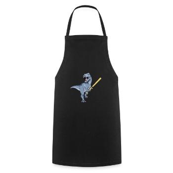 Dinosaur Baseball Dino Batter Trex Softball - Cooking Apron - black - Front - AI Model Male 185 dark (185cm)