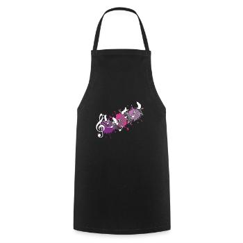 Funny cats note lines color blots - Cooking Apron - black - Front - AI Model Male 185 dark (185cm)