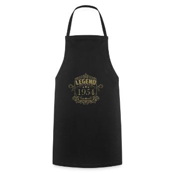 Millésime 1954 Anniversaire Vintage - Tablier de cuisine - noir - Devant - AI Model Male 185 dark (185cm)
